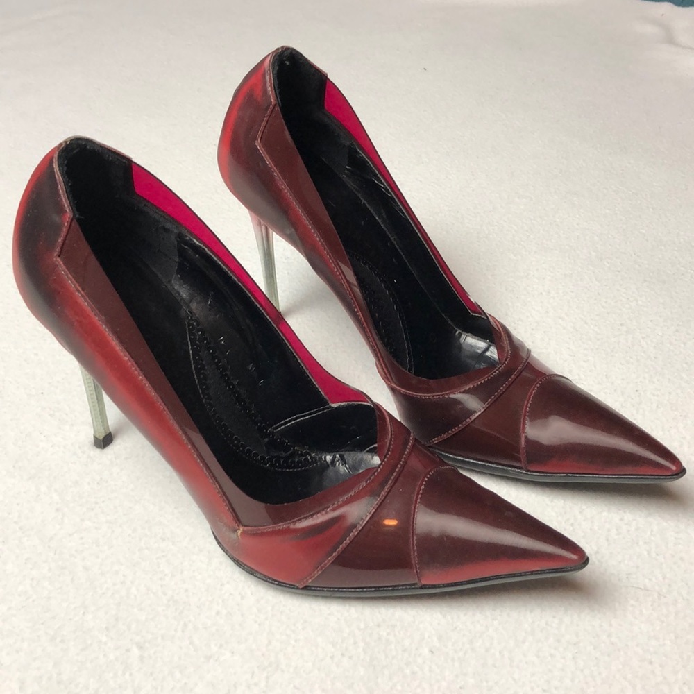 Stella McCartney Clear Red Vegan Pointed Pumps